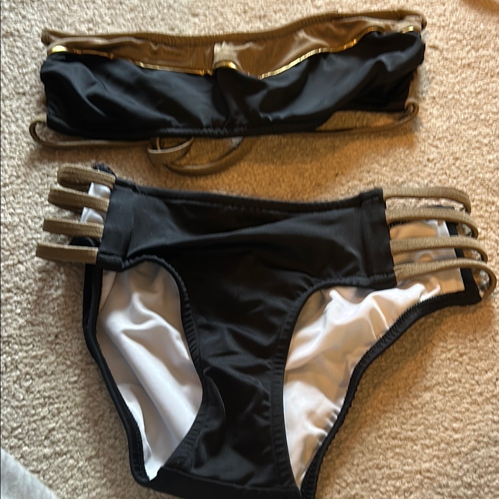 VENUS Black and Gold Bikini